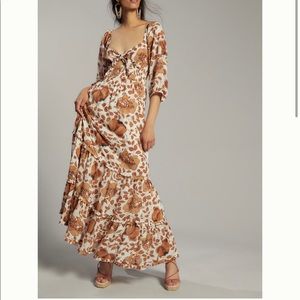 Anthropologie tiered floral maxi dress